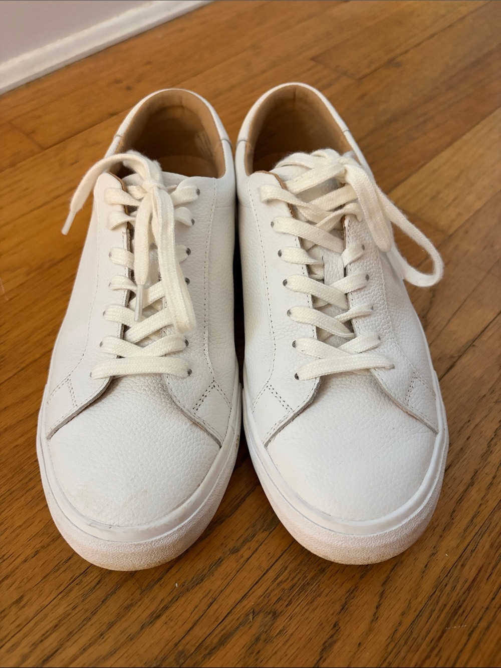 Lucky Brand Cream White Low-Top Leather Sneakers
